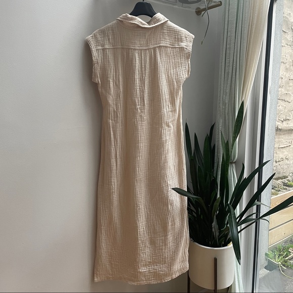 Rails Textured Cotton Midi Sheath Dress with side slits - Picture 5 of 8
